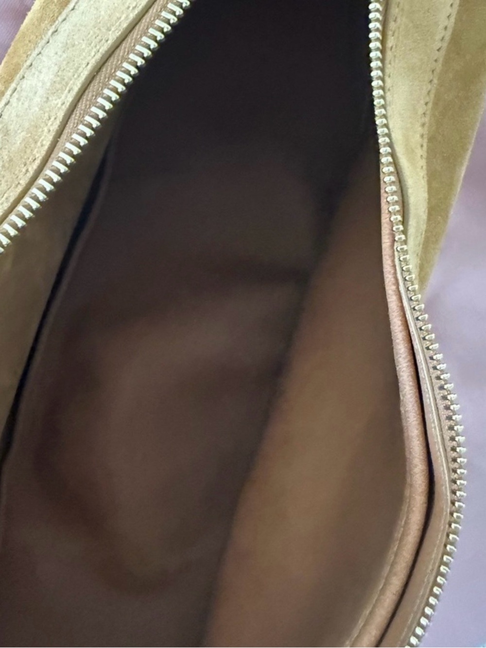 Brand New!! Mansur Gavriel Half Moon Suede Crossbody Bag in Caramel; NWT $695 - Picture 10 of 15